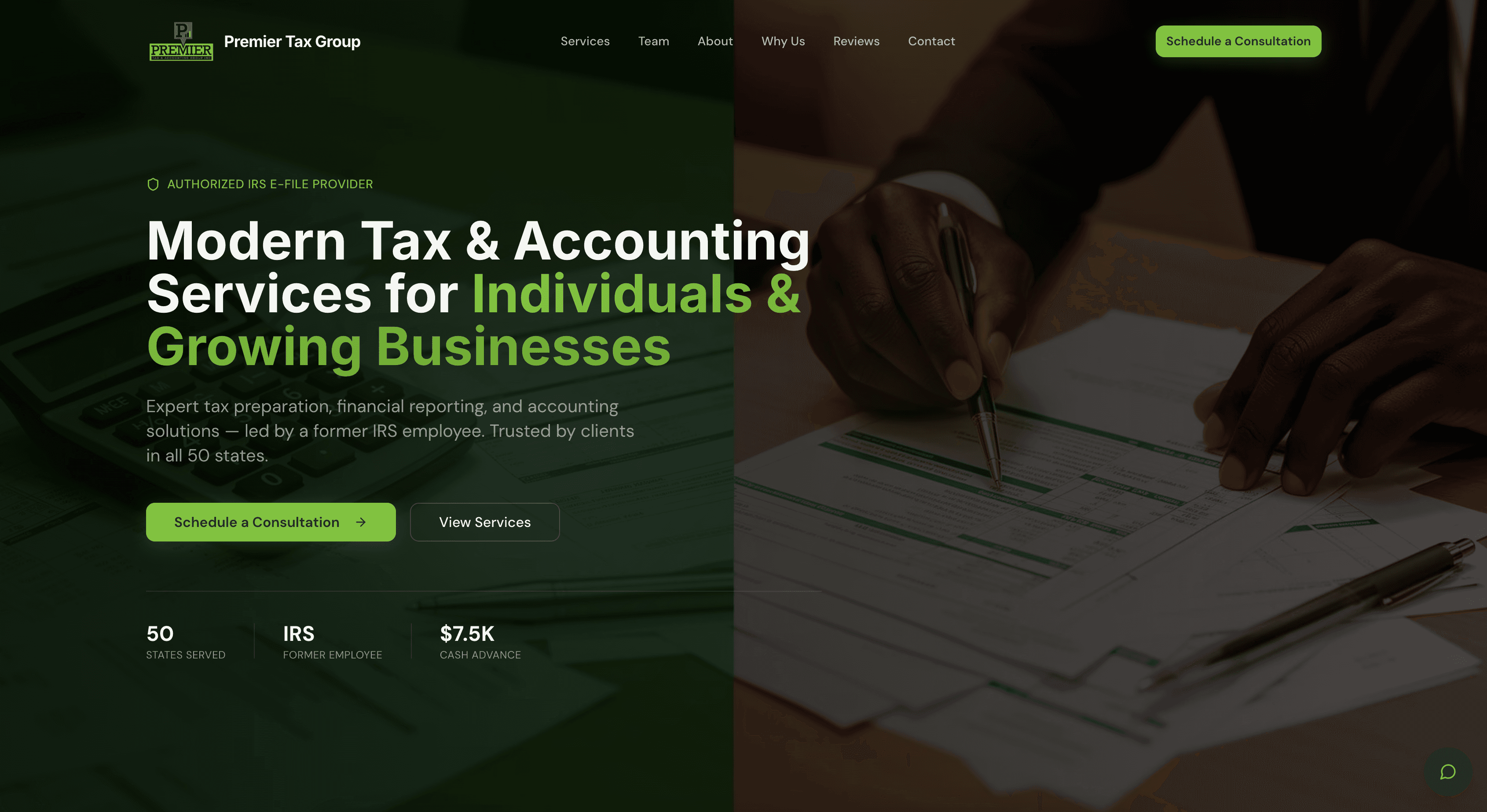 NC Premier Tax homepage