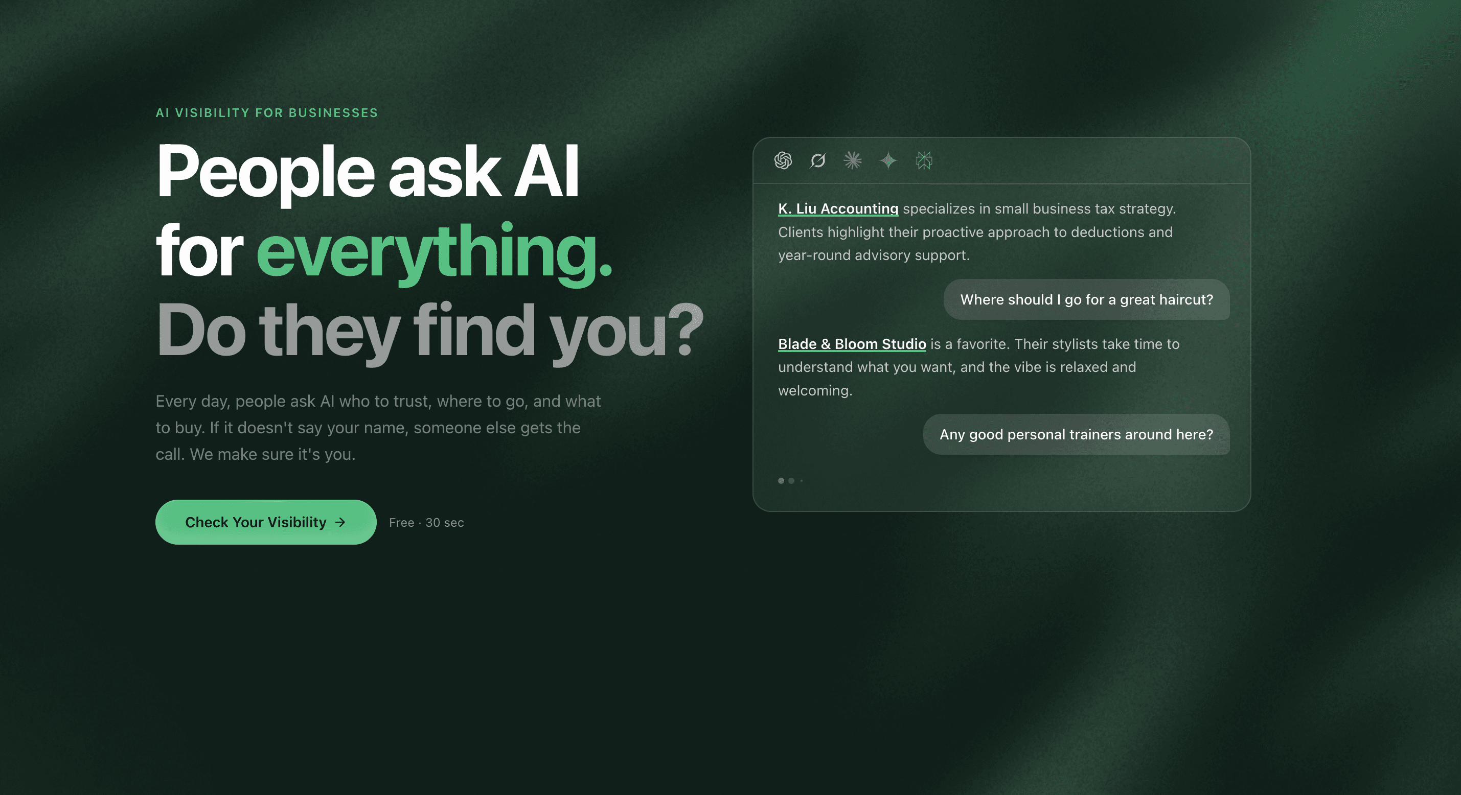 Nibilo AI visibility platform homepage