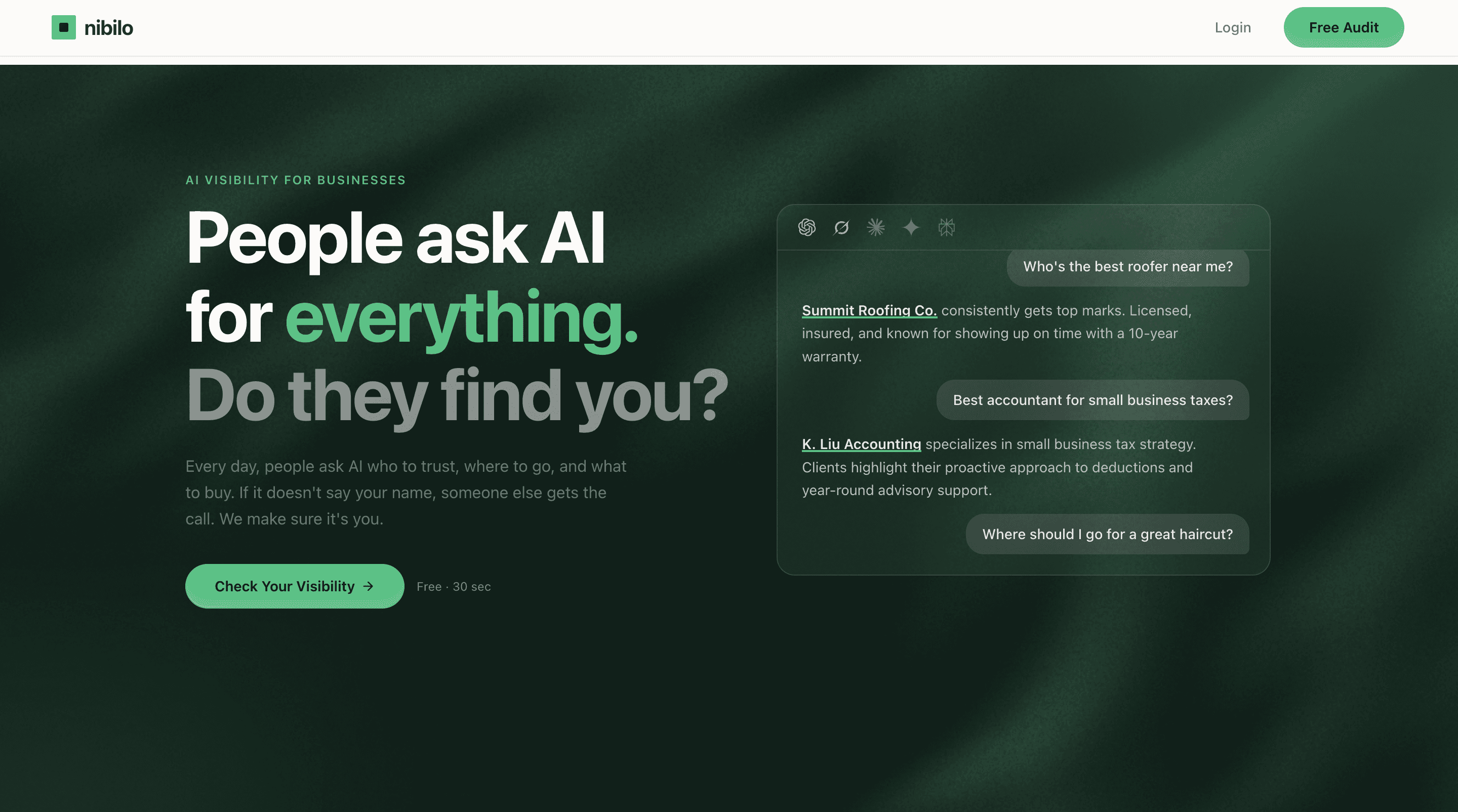 Nibilo homepage