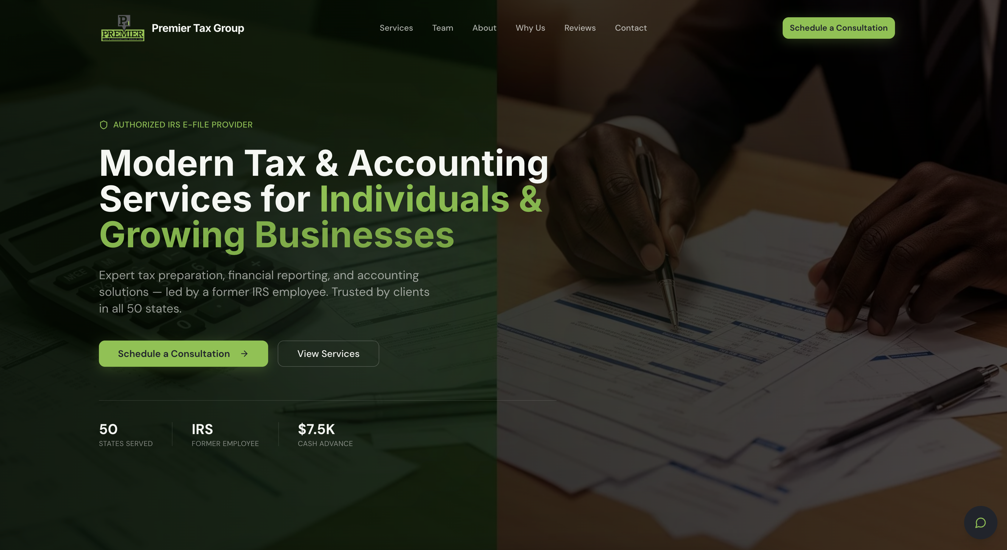 NC Premier Tax homepage